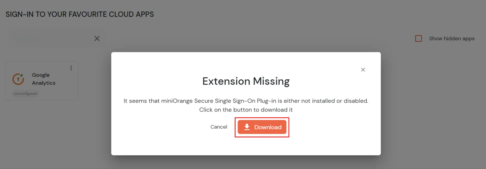 Google Analytics Single Sign-On (SSO) Download Extension 