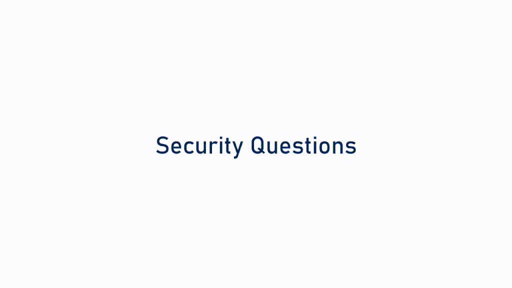 MFA Method - Security Questions MFA method