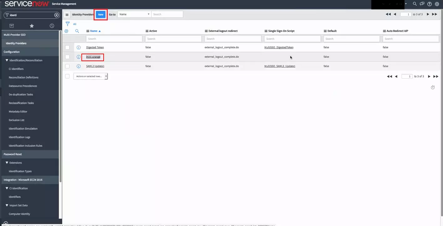 ServiceNow Single Sign-on (SSO) configure provider step
