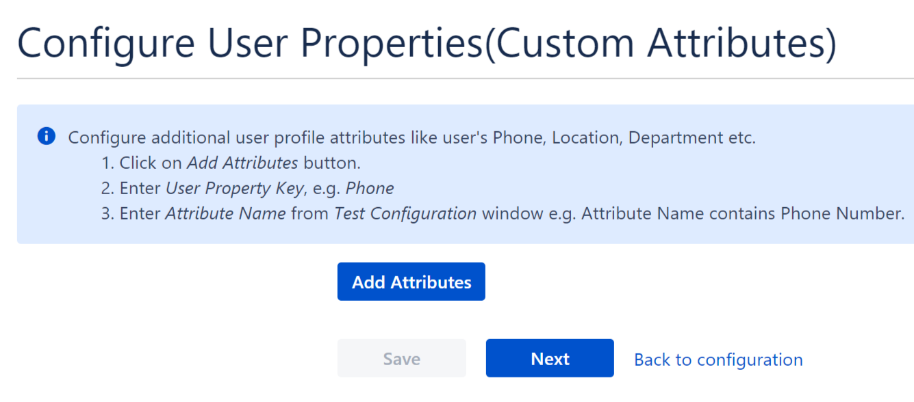 SAML Single Sign-On User Properties