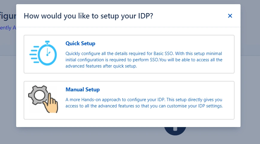 SAML Single Sign On (SSO) into Jira, Add IDP pop-up