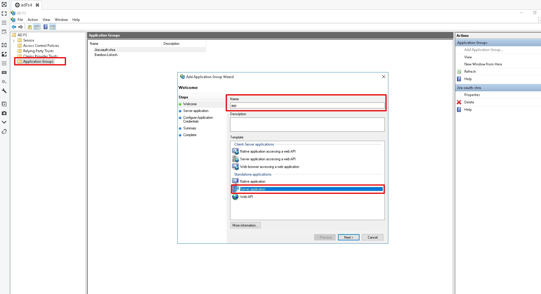 Bitbucket Git Authentication, ADFS Application group