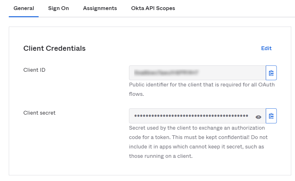 OAuth/OpenID/OIDC Single Sign On (SSO), Okta SSO Login Client Credentials