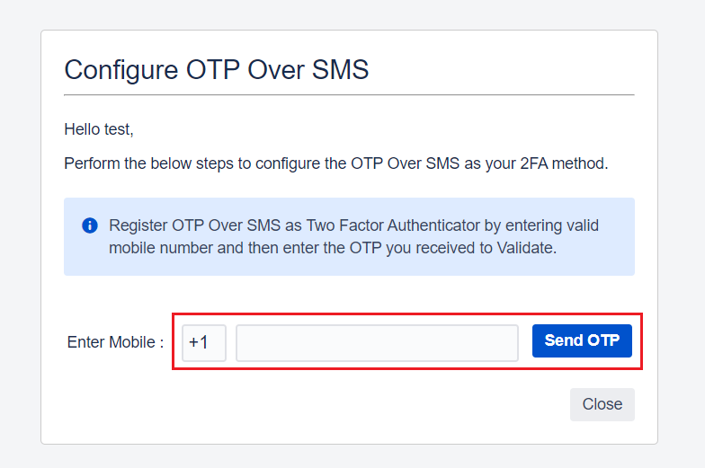 Configure OTP Over SMS