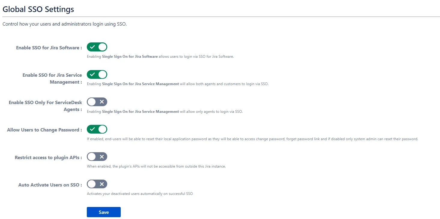 Global SSO Settings
