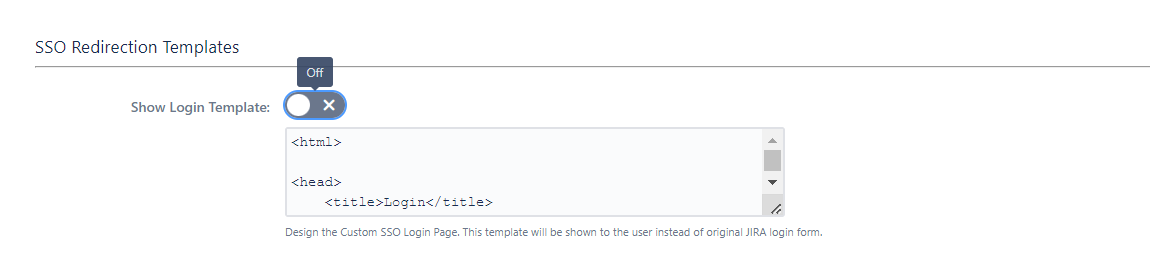 Advance SSO options in Jira, Custom Login Template