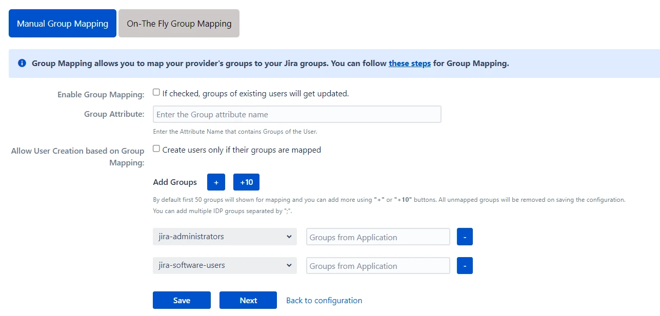 Atlassian Data Center Single Sign-On (SSO) for OAuth Manual Group Mapping