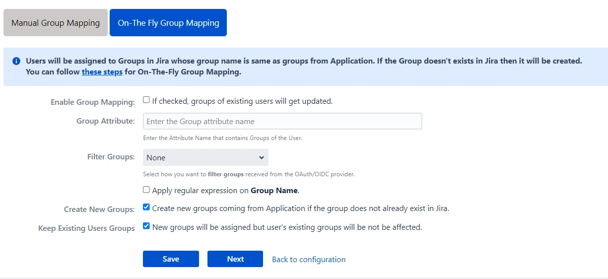 Atlassian Data Center Single Sign-On (SSO) for OAuth On The Fly Group Mapping