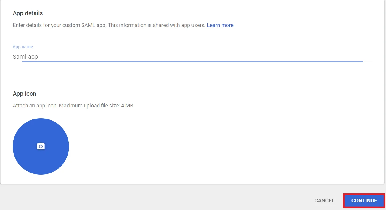 Google Apps SSO Login, Setup own custom app1