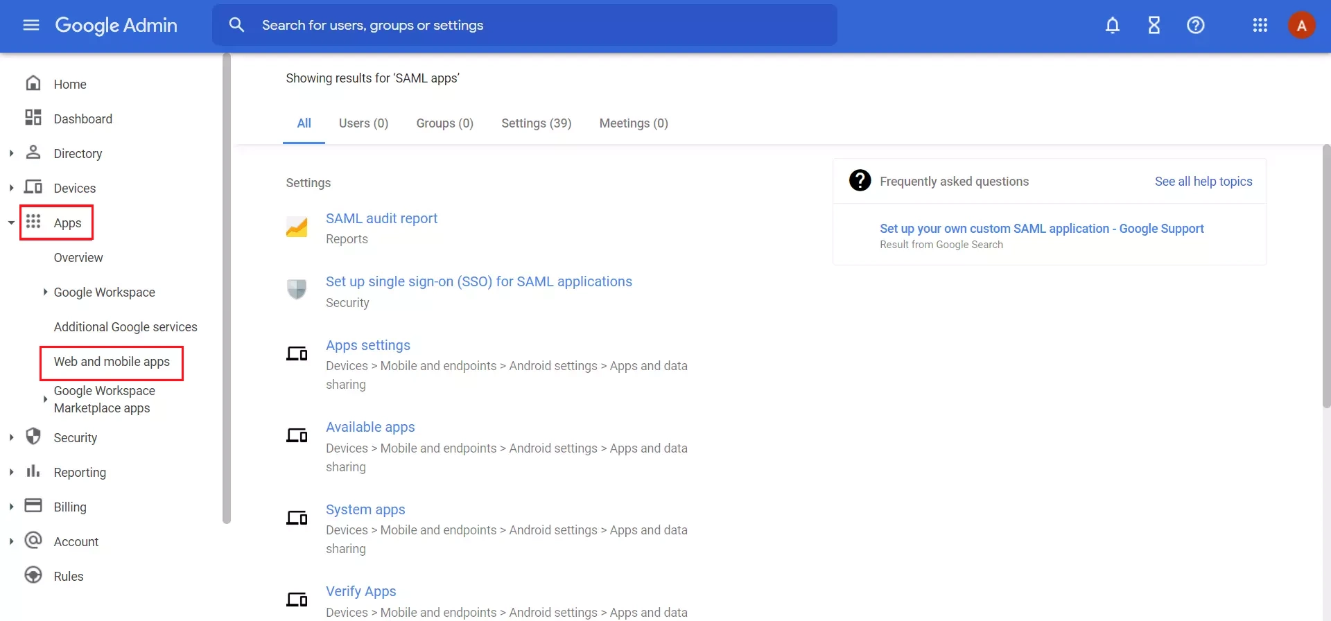 Google Apps SSO Login  Add SAML app