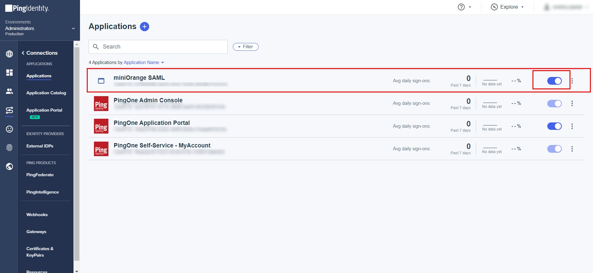 SAML Single Sign On (SSO) using Ping One Identity Provider, User Access