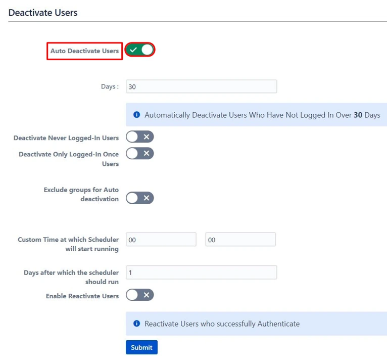 Setup Bulk User Management fo Jira, Bulk management deactivate user