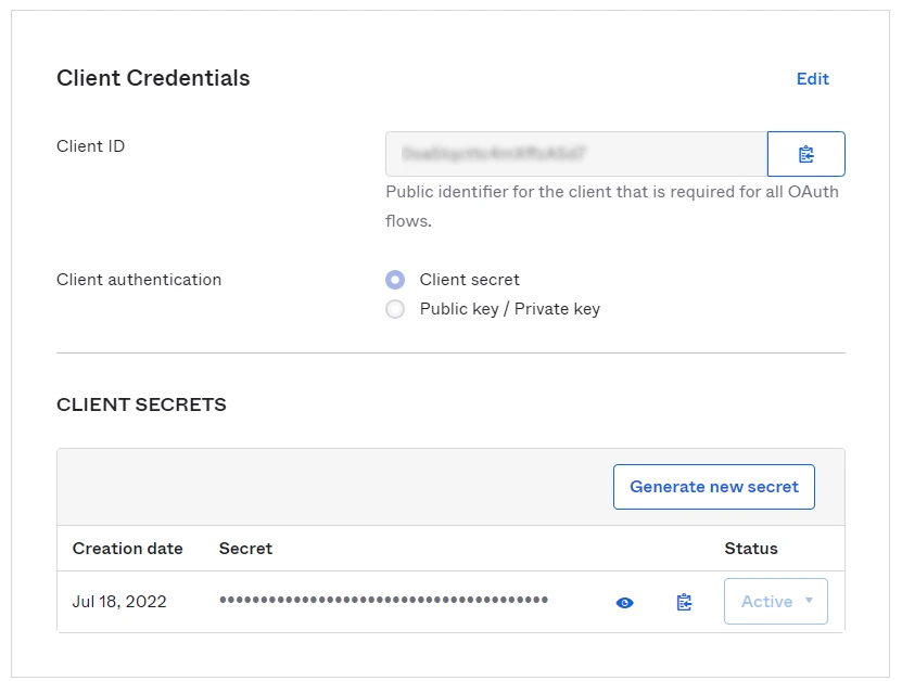 OAuth/OpenID/OIDC Single Sign On (SSO), Okta SSO Login Client Credentials
