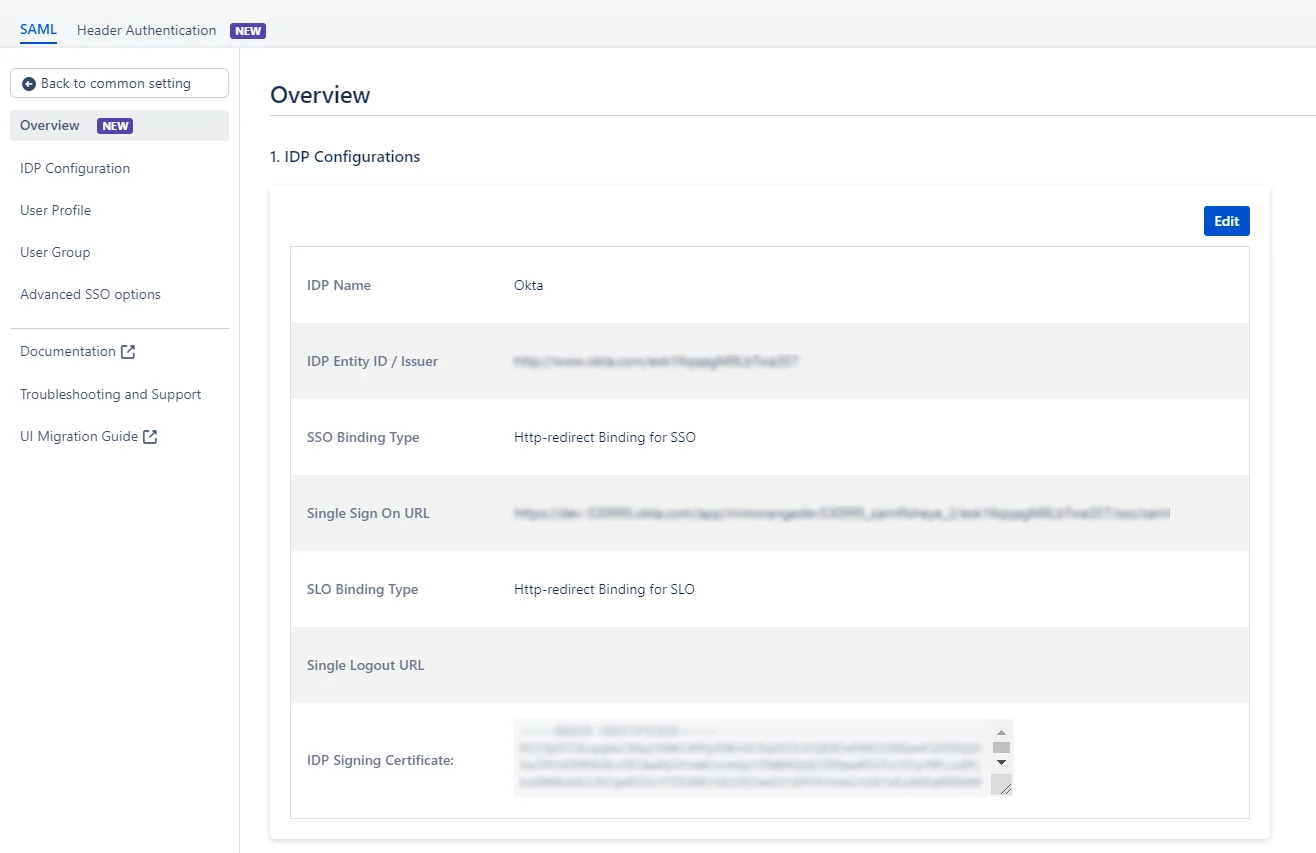 SAML single sign on