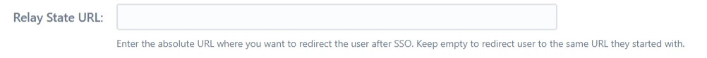 SAML Single Sign on relay state URL