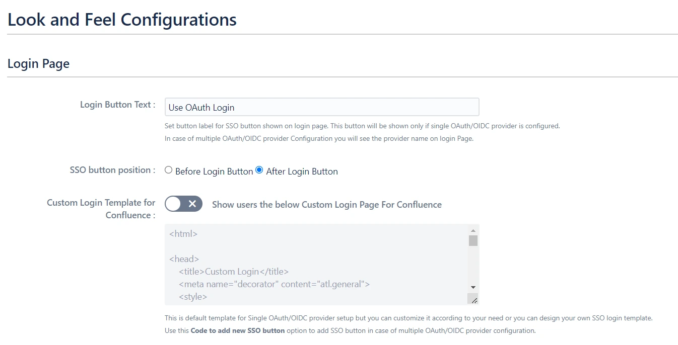 Atlassian Data Center Single Sign-On (SSO) for OAuth Select Provider Look and Feel