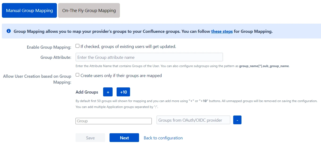 Atlassian Data Center Single Sign-On (SSO) for OAuth Manual Group Mapping