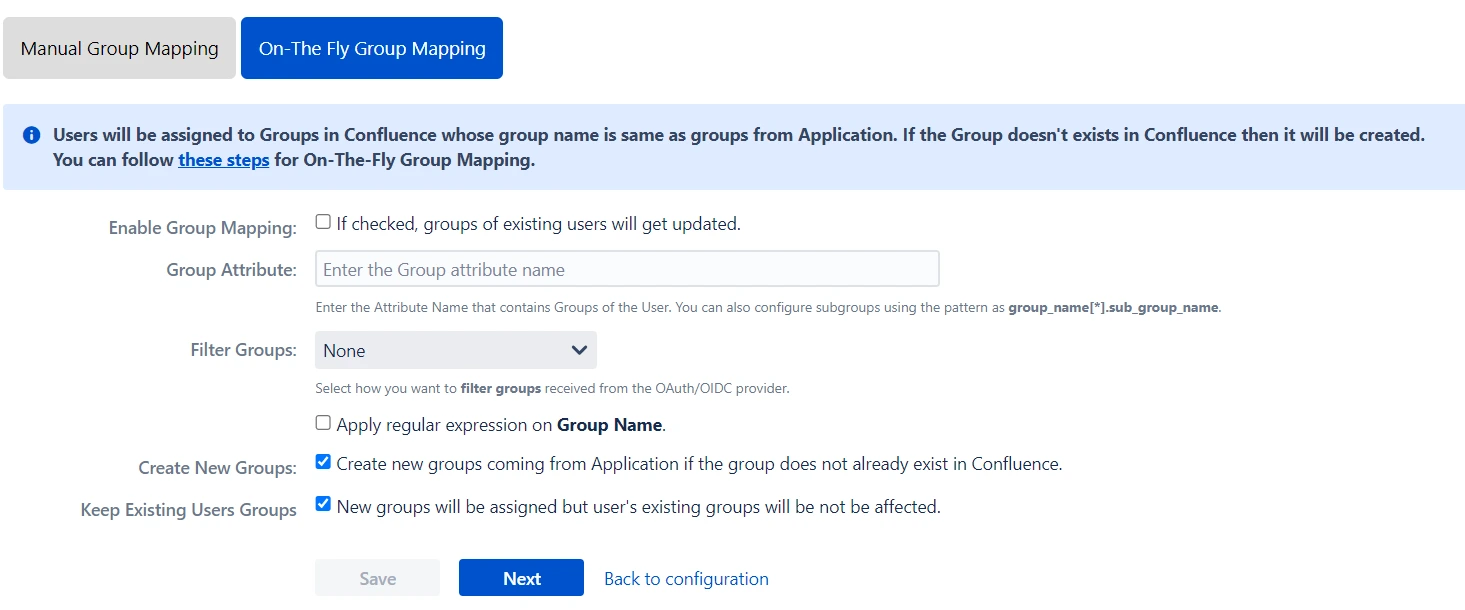 Atlassian Data Center Single Sign-On (SSO) for OAuth On The Fly Group Mapping