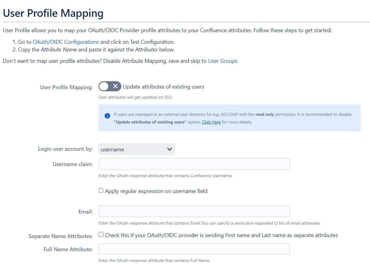 Atlassian Data Center Single Sign-On (SSO) for OAuth User Profile