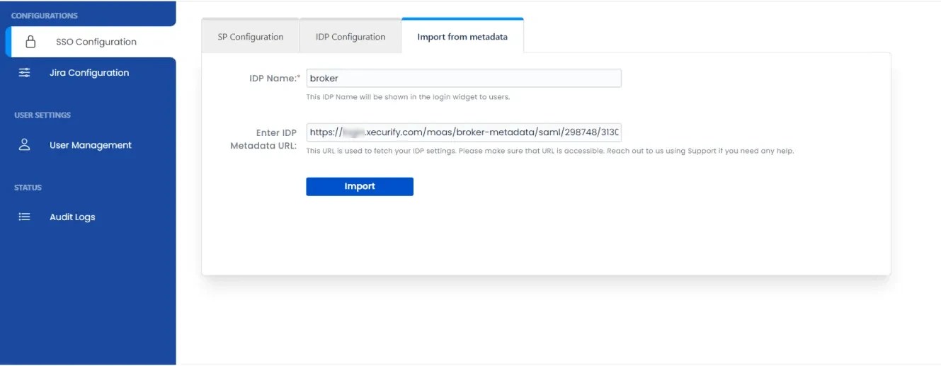 SAML Single Sign On (SSO) miniOrange helpdesk import metadata