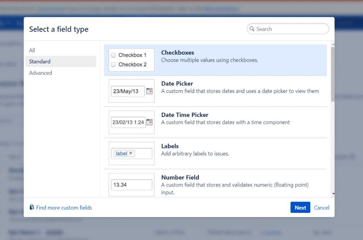 Custom profile attributes and LDAP sync select a field type