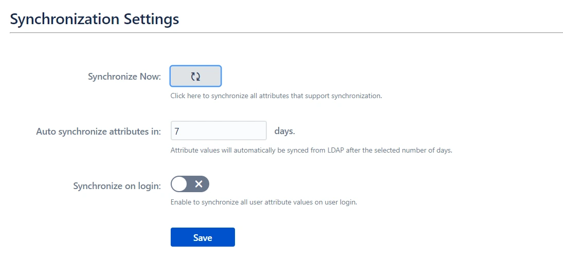 Custom profile attributes and LDAP sync synchronization settings