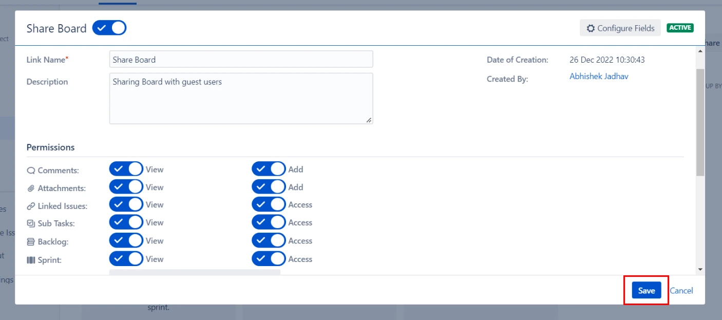 jira secure share cloud share boards