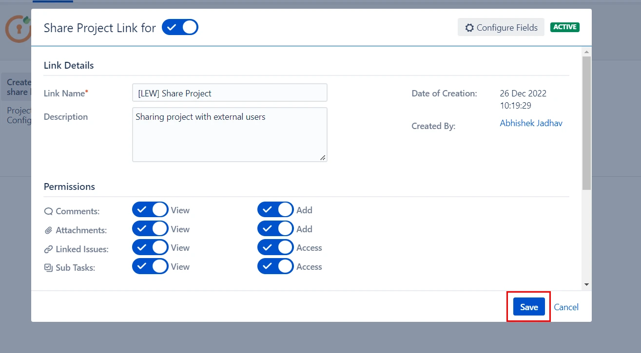 jira secure share cloud share project