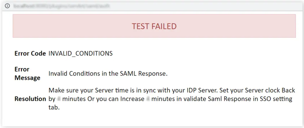 Test failed