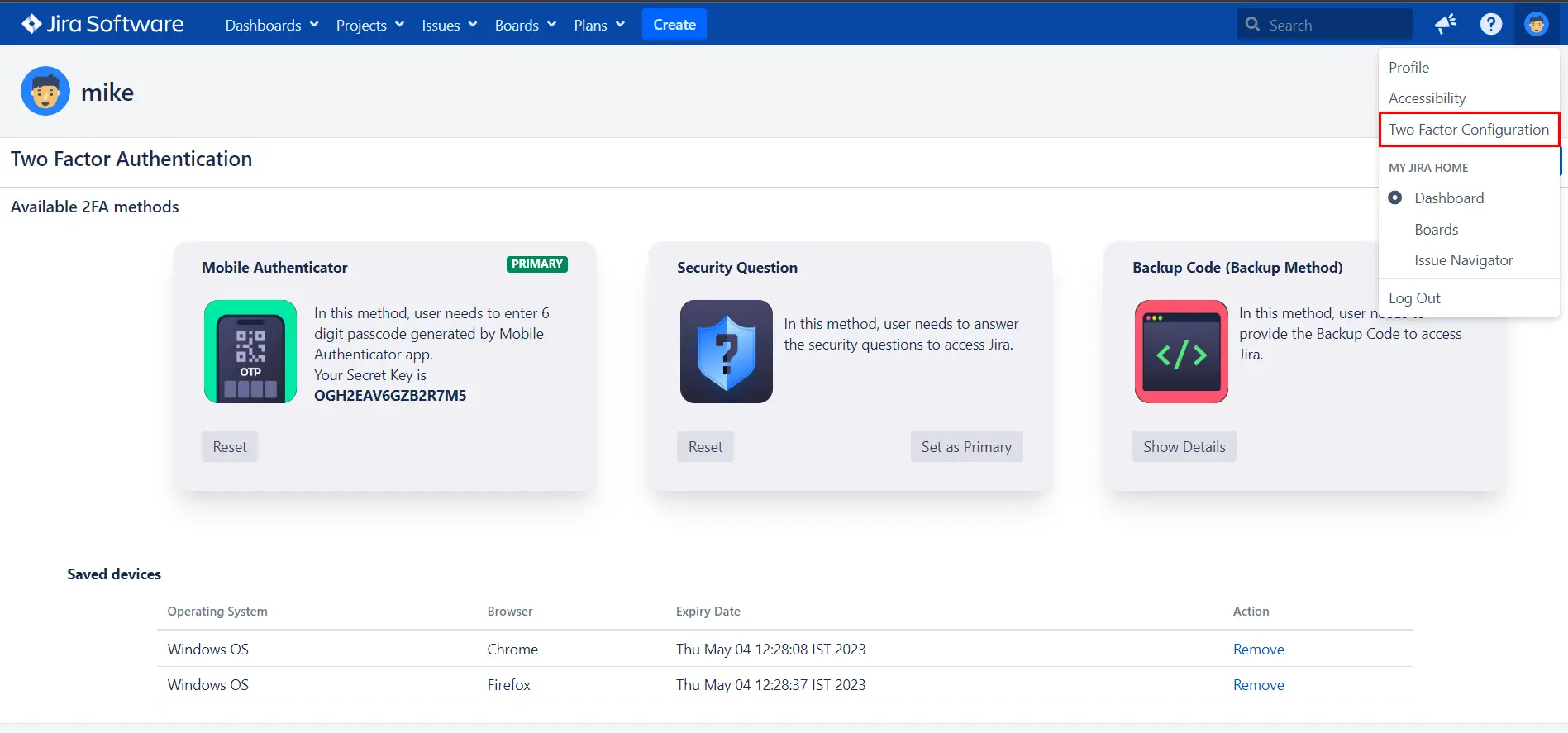 Setup Two Factor (2FA / MFA) Authentication for Confluence using OTP, KBA, TOTP methods