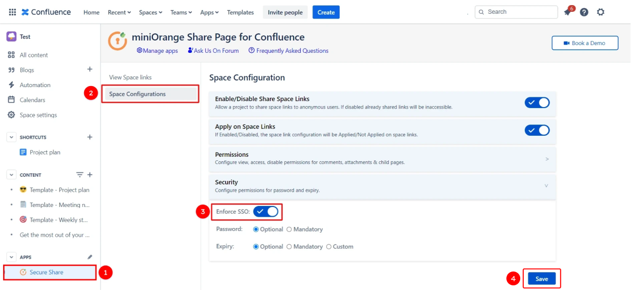 Confluence Cloud Secure Share Enforce SSO