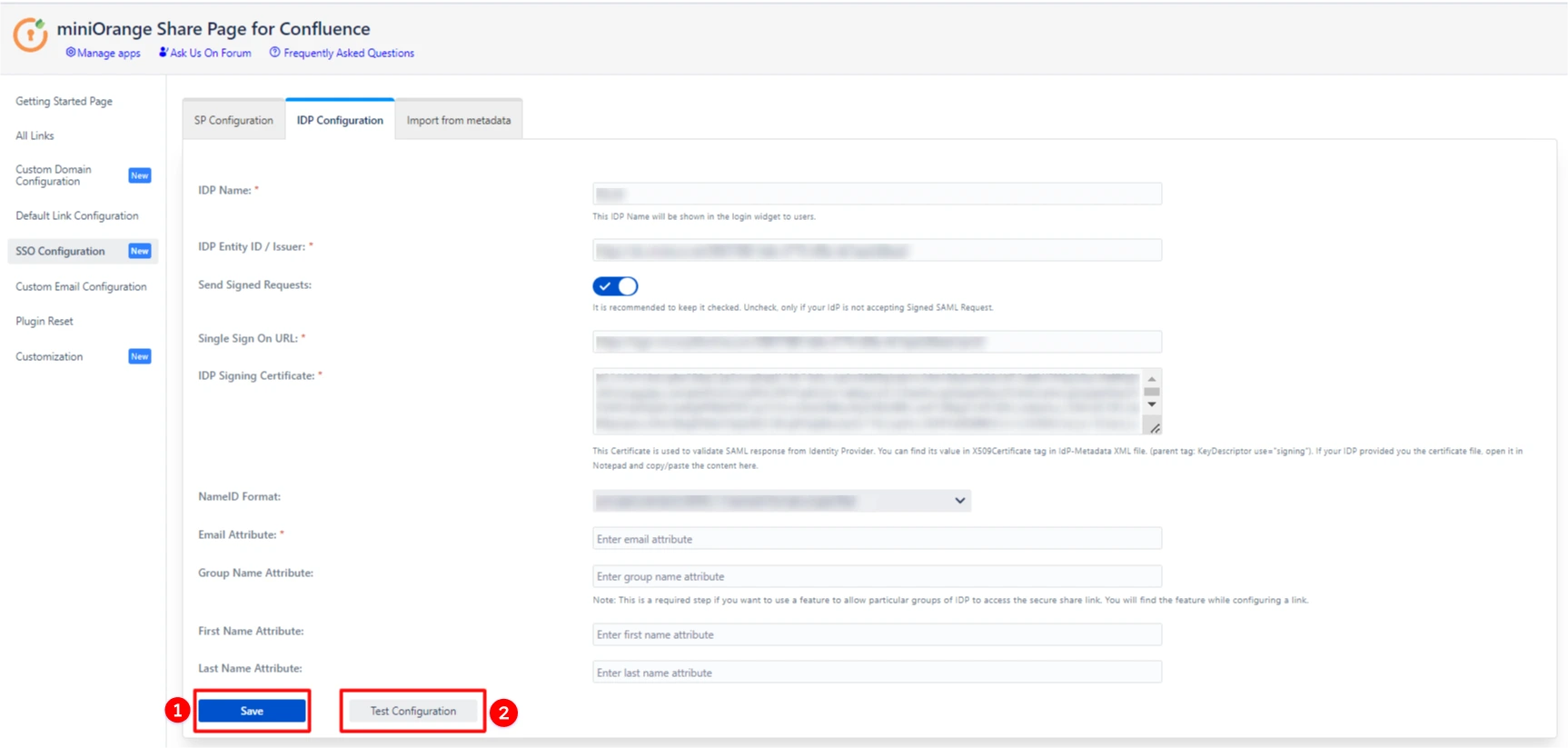 Confluence Cloud Secure Share IDP Manual Configuration