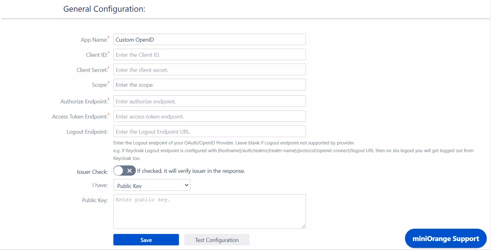 OAuth / OpenID Single Sign On (SSO), Configure Custom OAuth app