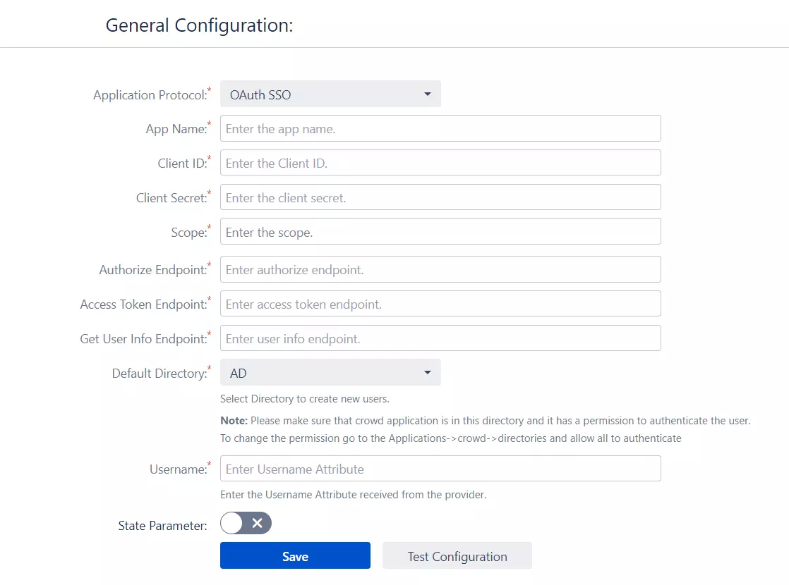 OAuth / OpenID Single Sign On (SSO), Configure Custom OAuth app