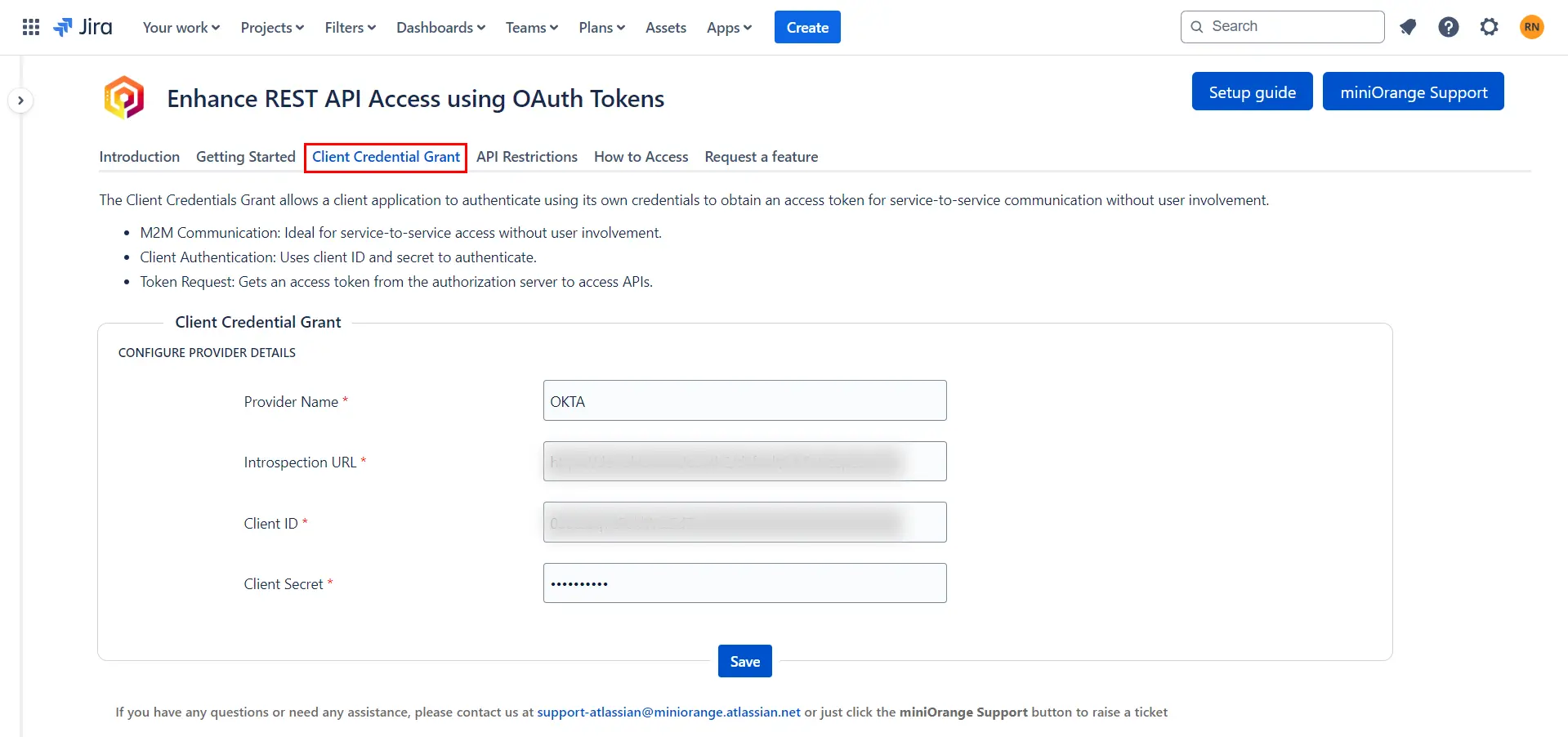 Setup miniOrange REST API Plugin to jira