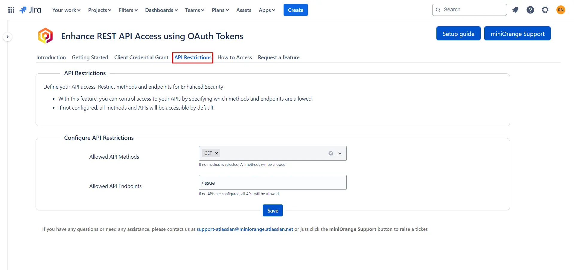 Setup rest api cloud fo Jira