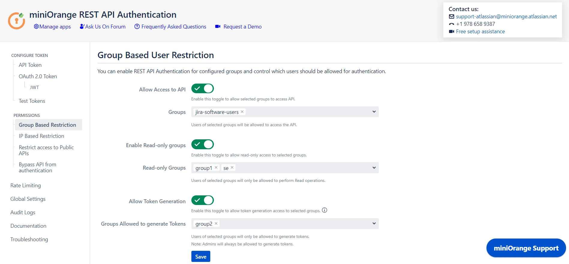 Group Based User Restriction UI