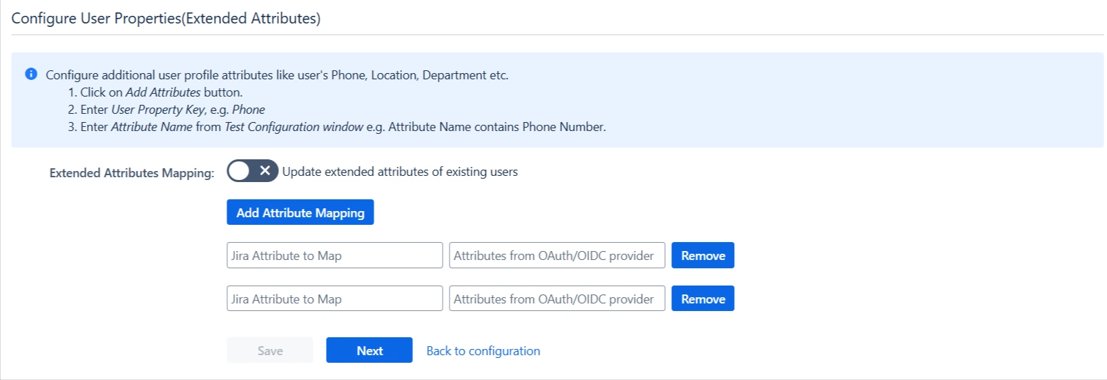 oauth 2.0 authentication, oauth token, OAuth / OpenID Single Sign On (SSO) into Jira, provision for configuring additional attributes