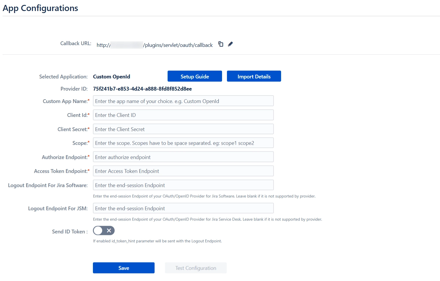 OAuth / OpenID Single Sign On (SSO), Configure Custom OpenId app