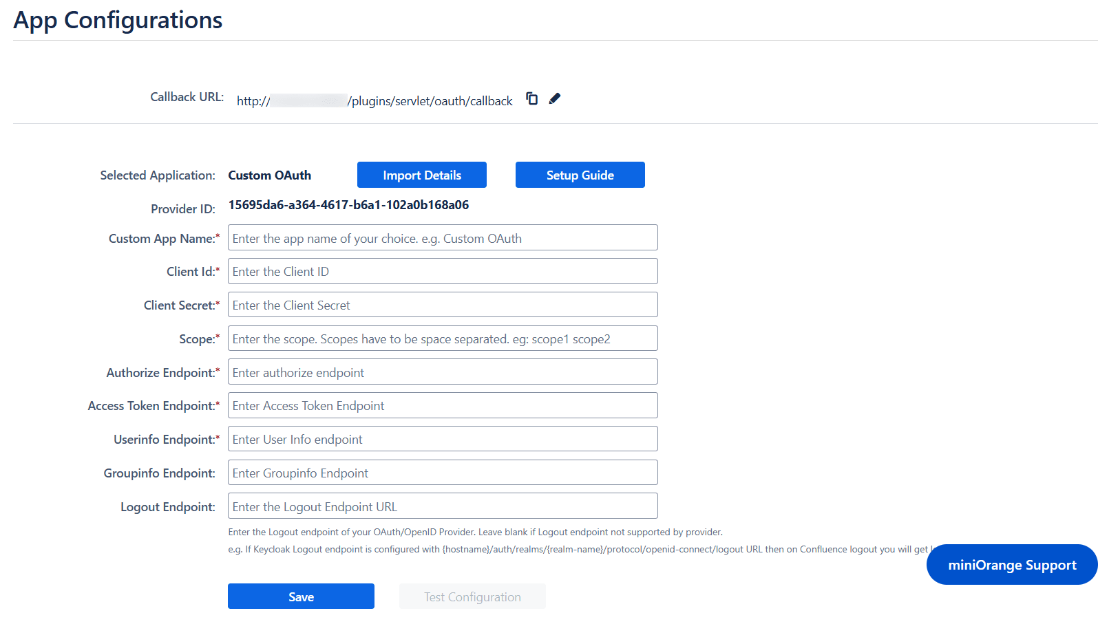 Confluence OAuth / OPenID Single Sign On (SSO) using custom oauth, Configuration