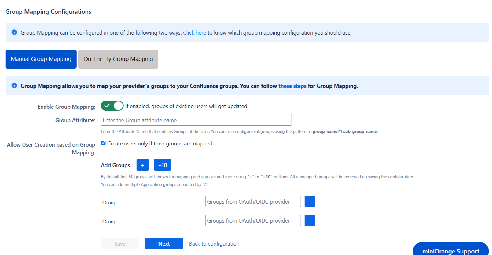 Atlassian Data Center Single Sign-On (SSO) for OAuth Manual Group Mapping