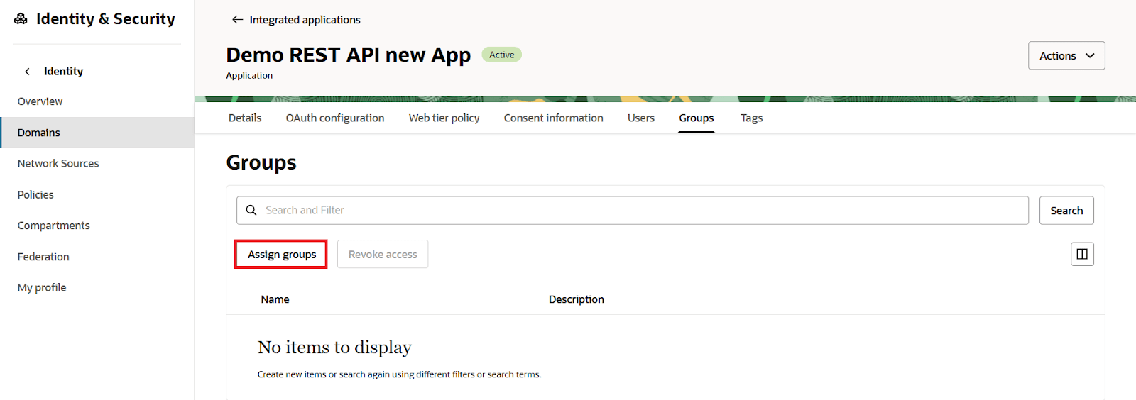 SCIM Oracle Identity Cloud Service, Assign Groups