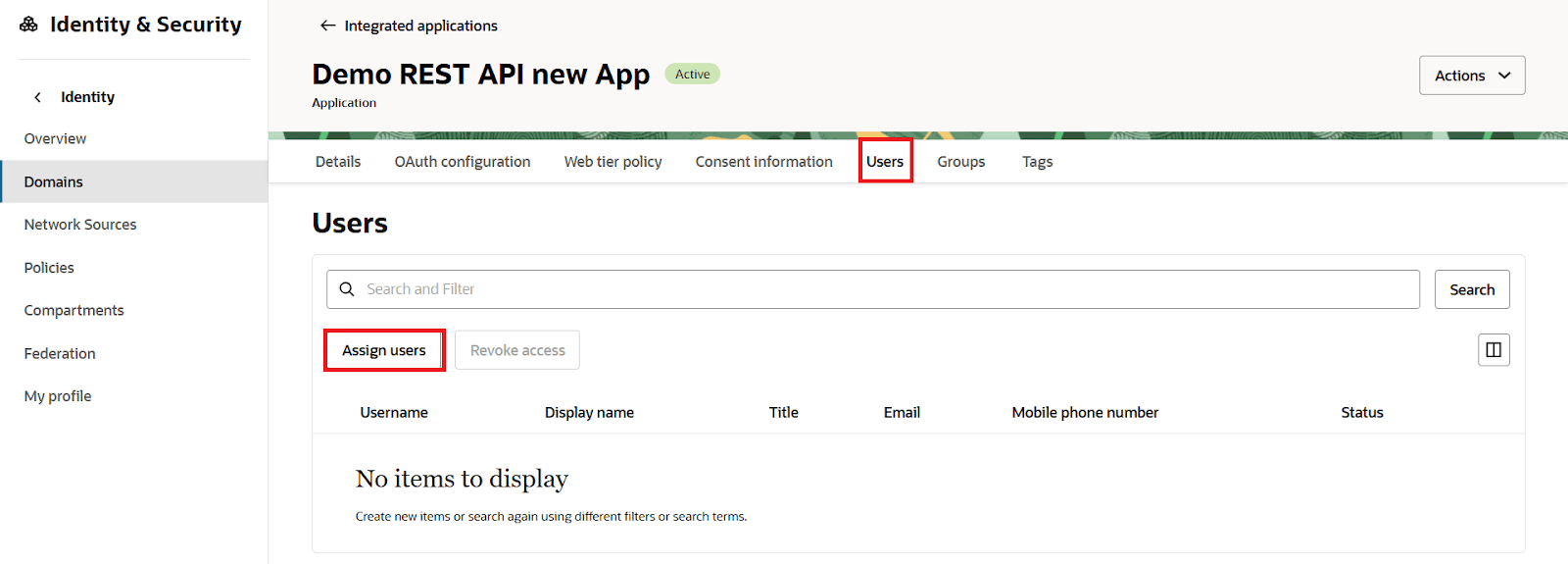 SCIM Oracle Identity Cloud Service, Assign Users