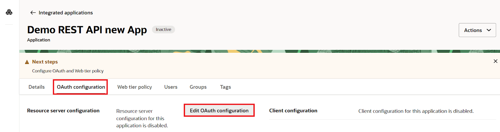 SCIM Oracle Identity Cloud Service, OAuth Configuration