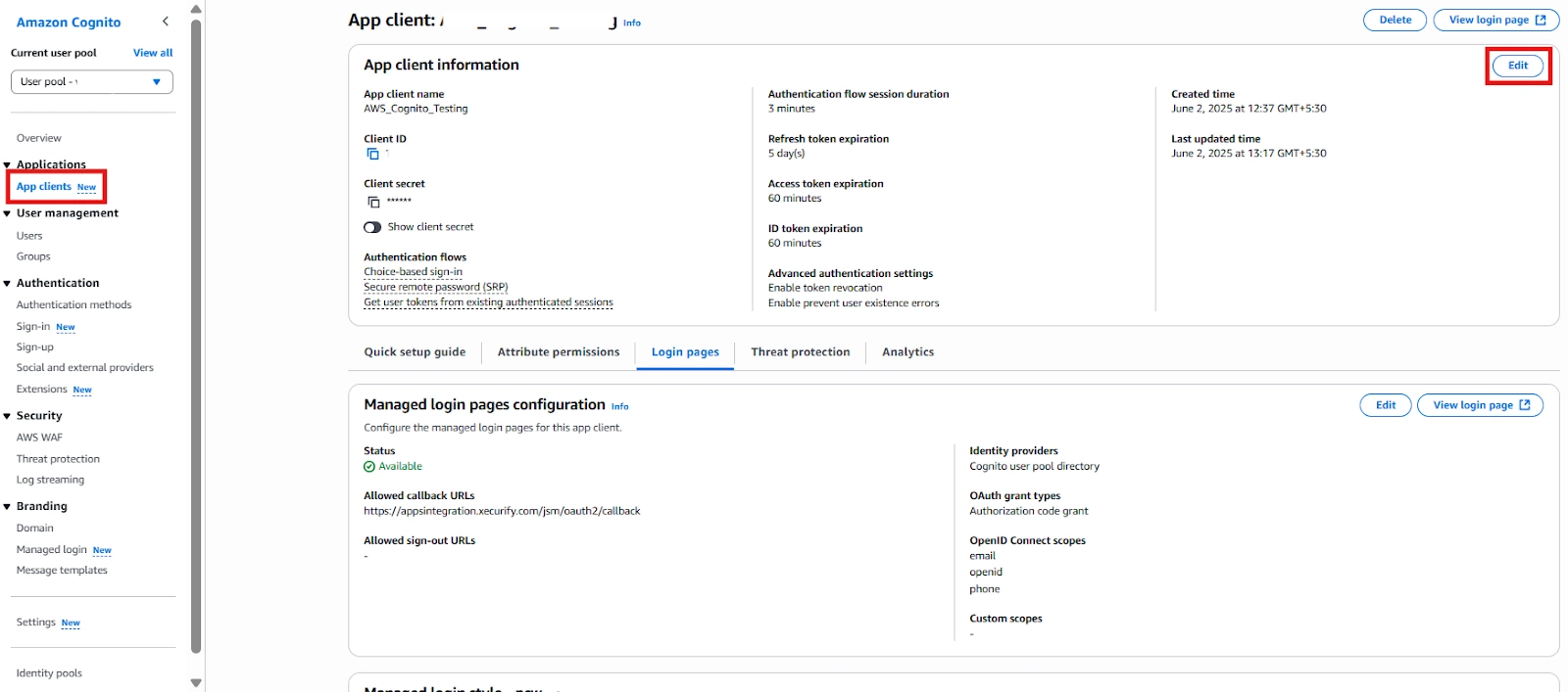 AWS Cognito OAuth/OpenID Single Sign On (SSO)