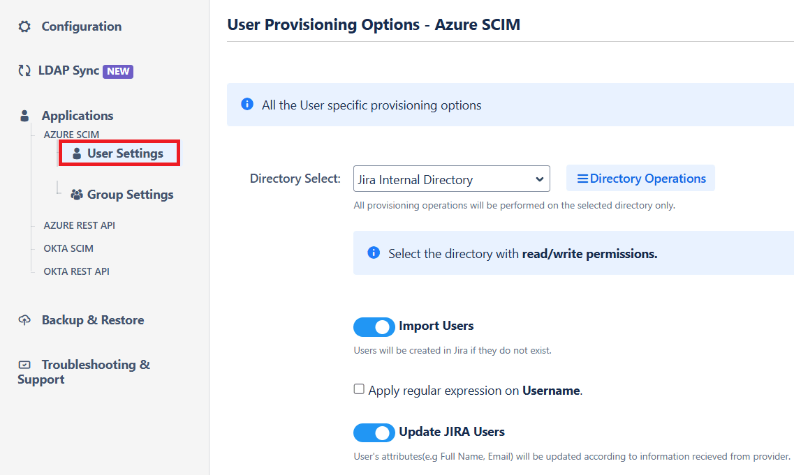 User and group provisioning in Jira, Confluence, Bitbucket User Sync