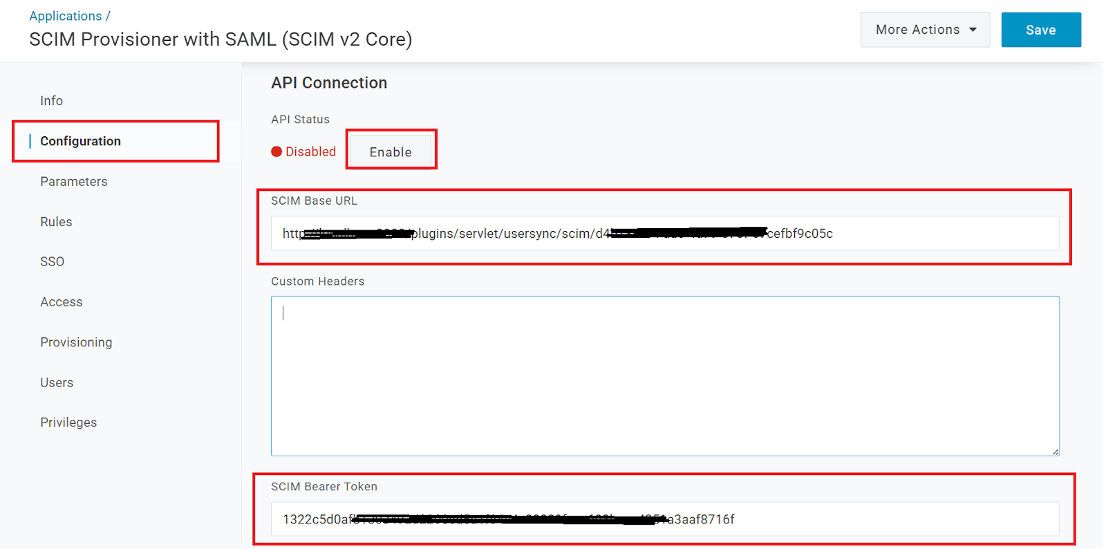 SCIM OneLogin, SCIM Provisioner SAML API Connection