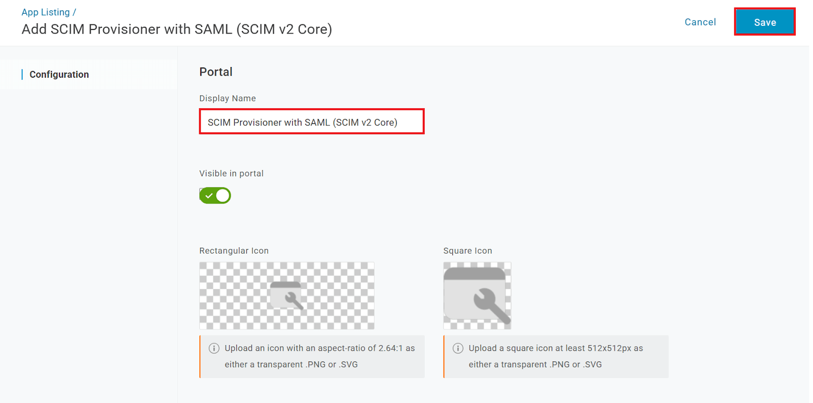 SCIM OneLogin, SCIM Provisioner SAML Configuration