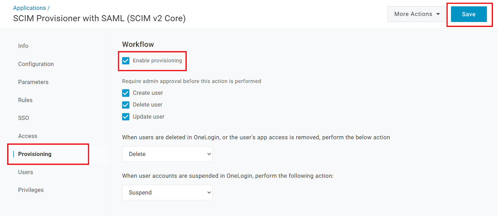 SCIM OneLogin, SCIM Provisioner SAML Workflow