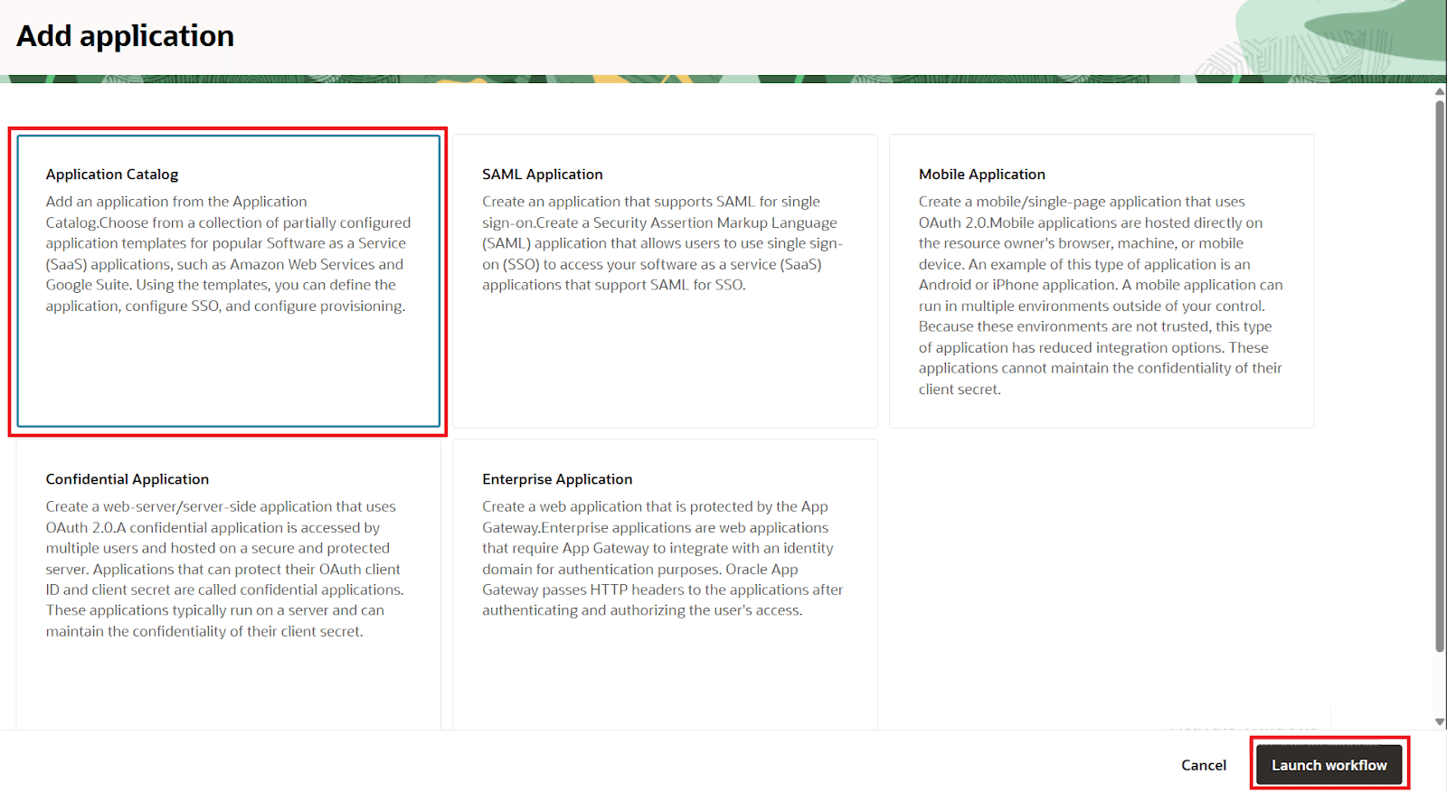 User provisioning with Oracle Cloud of SCIM Standard, App Catalog